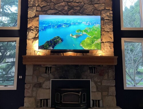 Stone Fireplace TV Installation